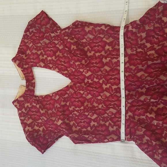 City Studio Lace mini skater sleeveless dress- color red size 6 - Picture 10 of 14